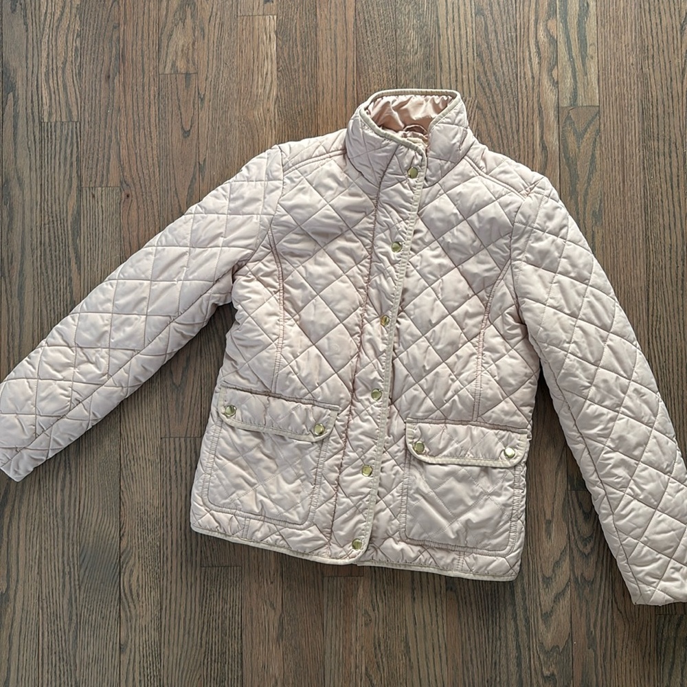 J. Crew Blush Quilted Puffer Jacket